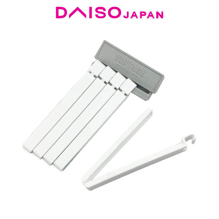 Daiso Food Bag Clips with Suction Holder (12cm, 5 pieces) Lazada PH