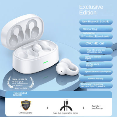 Wireless Bluetooth-compatible Headphones Bone Conduction Ear Clip Earphone Hi-fi Music Sports Headset