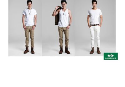 เสื้อยืด ** สีขาว‼️‼️ รวมแบบคอกลม / คอกว้าง / เสื้อกล้าม ตราห่านคู่ ของแท้ 100%