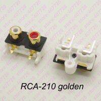 ขั้วต่อยึดหลุมสีทอง (W + R) ตำแหน่งสเตอริโอสอง (2ชิ้น/แพ็ค) RCA-210แจ็ค RCA ขั้วต่อไฟฟ้าหญิง