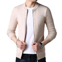 TFETTERS New Autumn Winter Knitted Cardigan Men Sweater Cardigan Sweater Mens Slim Sweater Coat Pure Color Jacket Cardigan