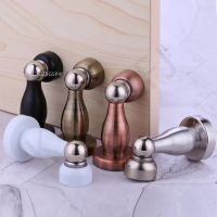 Magnetic Sliver Door Stop Stopper Holder Catch Floor Fitting With Screw For Family Home Stainless Steel Thicknessed Hardware Door Hardware Locks