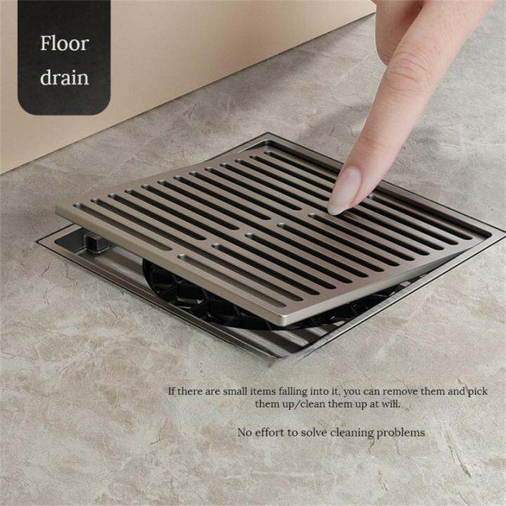 Brass Floor Drain Stripe Luxury AntiInsect Shower Trap Drains Anti