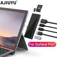 2022AJIUYU USB C ฮับสำหรับ S Urface P RO 7อะแดปเตอร์ D Ock สำหรับ Pro7หลายพอร์ตฮับ USB 3.1เพื่อ HDMI 4พัน RJ45 PD S Plitter เชื่อมต่อทีวี