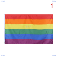 NIHAI ธงสีรุ้ง aerlxemrbrae ธง150X90CM แบนเนอร์68D โพลีเอสเตอร์ LGBT เกย์คืบหน้าความภาคภูมิใจธงสีรุ้ง