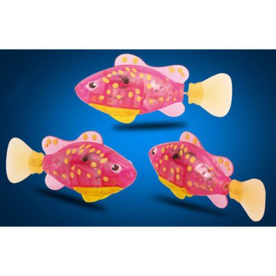 หุ่นยนต์ปลาสวยงาม ว่ายน้ำอัตโนมัติ Happy Fish Robot Toy Automatic swimming ลาย ชมพูจุดเหลือง Pink Spot Yellow