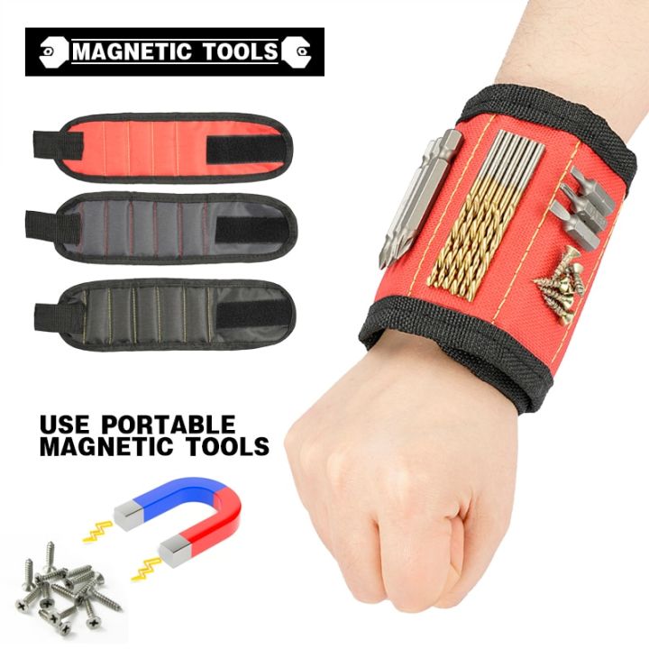magnetic-wrist-support-band-with-strong-magnets-for-holding-screws-nail-bracelet-belt-support-chuck-sports-magnetic-tool-bag-adhesives-tape