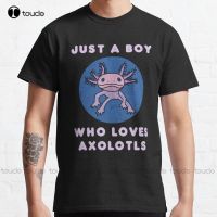 Just A Boy Who Loves Axolotls Funny Classic T Shirt Fashion Creative Leisure Funny T Shirts Fashion Tshirt Summer New XS-6XL