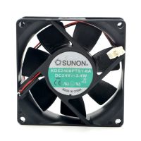 Sunon 8025 Dc 24V 3.4W 80*80*25Mm 8Cm Kde2408ptb1-6a Kd2408ptb1-6ระบายความร้อนด้วยอินเวอร์เตอร์2สาย