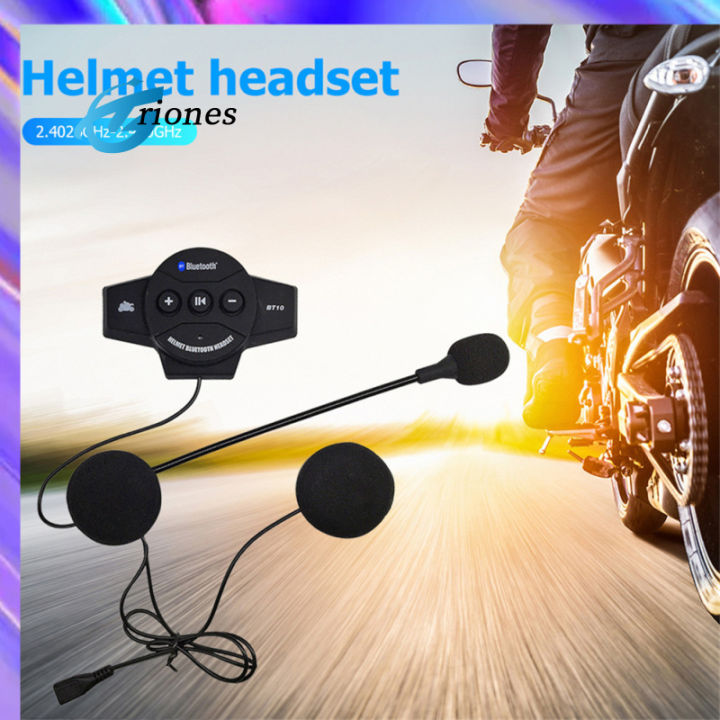 bt10หูฟังสำหรับติดหมวกกันน็อคจักรยานยนต์รับสายเรียกเข้าควบคุมระดับเสียงหูฟังรถจักรยานยนต์ติดตั้งง่าย