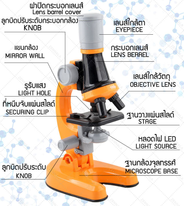 กล้องจุลทรรศน์-microscope-สำหรับเด็ก-1200x-คละสี-ขอใบกำกับภาษีได้-ขายดีที่สุด