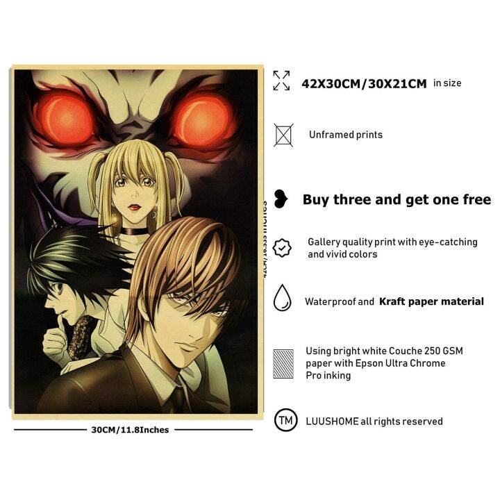 vintage-anime-series-death-note-posters-retro-kraft-paper-poster-bar-room-decoration-painting-art-wall-sticker-picture