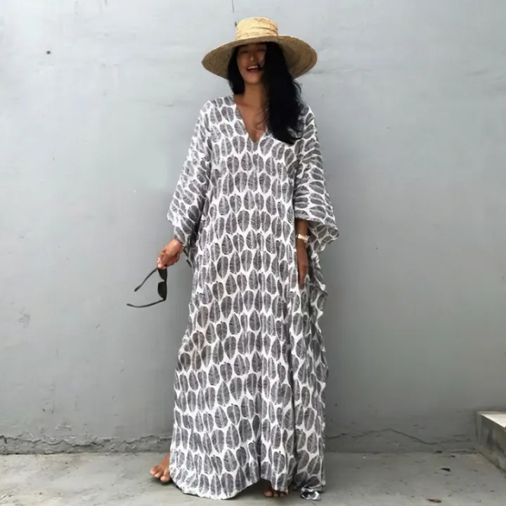 boho print maxi cover up