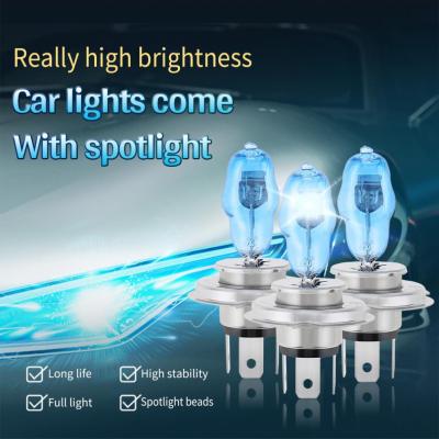 2pcs Universal H4 100W 6000K 3000LM White Light Super Bright Car HOD Halogen Lamp Auto Front Headlight for Car SUV Vehicles