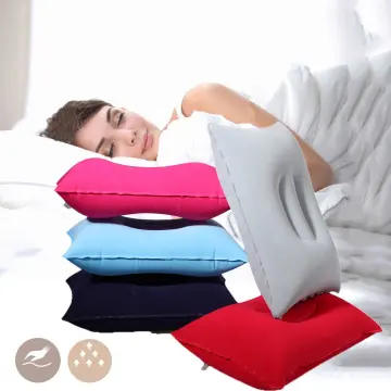 Air Inflatable Pillow Outdoor Travel Portable Folding Double Sides Flocking  Cushion for Travel Plane Hotel Home