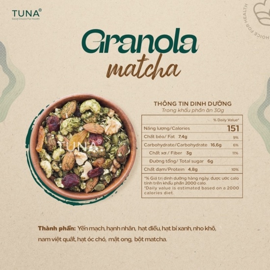 Combo 120g x5 vị granola ngũ cốc ăn kiêng không đường by tuna - ảnh sản phẩm 3