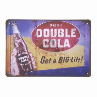 ป้ายสังกะสีวินเทจ Drink Double Cola, Get a Big Lift!, ขนาด 20x30 ซม