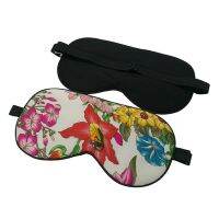 【traveler】100 Pure Silk Sleep Eye Mask ลายดอกไม้ Silk Eyeshade Soft Blindfold Travel Relax Aid ปรับ Multicolor