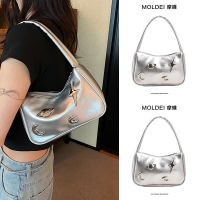 Summer summer high-end niche silver underarm bag female 2023 new fashion galaxy handbag shoulder bag 【BYUE】