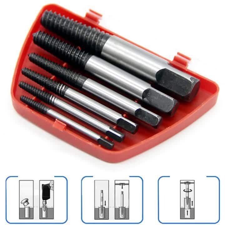 56Pcs Screw Extractor Metal Drill Bit Set Damaged Screws Remover