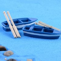 3pcs/set Boat Oars Miniatures Garden Ornament Resin Figurine Terrariums Decorations