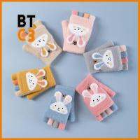 BTC3 หนาอบอุ่น ถุงมือขนสัตว์สำหรับเด็ก พิมพ์ลายการ์ตูน 4-12years ถุงมือขนยาวอบอุ่น สะดวกสบายสบายๆ ถุงมือตุ๊กตาเด็ก สำหรับเด็กๆ