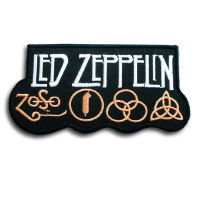 อาร์มติดเสื้อ อาร์ม ตัวรีด วงดนตรี วงร๊อค เฮฟวี่เมทัล โลโก้ วง Led Zeppelin เล็ด เซปเปลิน สำหรับตกแต่งเสื้อผ้า