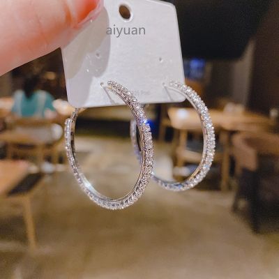 Fashion Rhinestone Crystal Hoop Earrings for Women Fashion Accessories Valentine 39;s Day Anniversary Gift Jewelry Pendientes Mujer