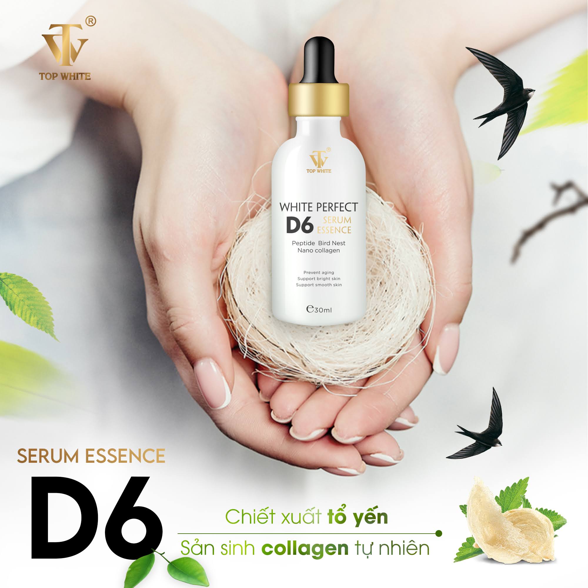 Topwhite White Perfect D6 Serum Essence tinh chất tạo sự căng bóng trẻ hóa làn da