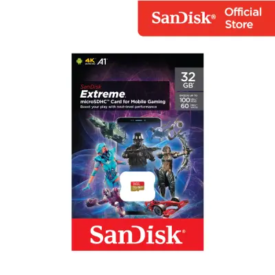 SanDisk Extreme microSDHC, SQXAF 32GB, V30, U3, C10, A1, UHS-1, 100MB/s R, 60MB/s W, 4x6 Mobile Gaming SKU - (SDSQXAF-032G-GN6GN) ( เมมการ์ด เมมกล้อง )