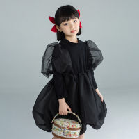 Fashion Girl Princess Vintage Dress Kids Vestido Fancy Puff Sleeve Wedding Party Birthday Tutu Dress Children Clothes 3-12Y