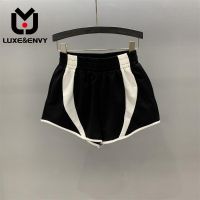 【CC】 LUXE amp;ENVY Shorts Women  39;s Elastic Waist 2023 New Loose Contrast A Wide Leg Hot Pants