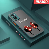 เคส JIUMOO สำหรับ Xiaomi MI POCO F3 Redmi K40 K40 Pro ที่คาดศีรษะน่ารักบางมีน้ำค้างแข็งโปร่งใสแข็งขอบสี่เหลี่ยมกันกระแทกรูปแบบปลอกซิลิโคนป้องกันคลุมทั้งหมด Softcase