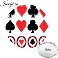 JWEIJIAO Poker playing cards Photo One Side Flat Mini Pocket Mirror Games Portable Makeup Vanity Hand Travel Purse Mirror Mirrors