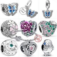 2022 New 925 Silver Regal Crown Heart Butterfly Flower Chick Latest Beads Fit Original Pandora Bracelet Charm Women Fine Jewelry