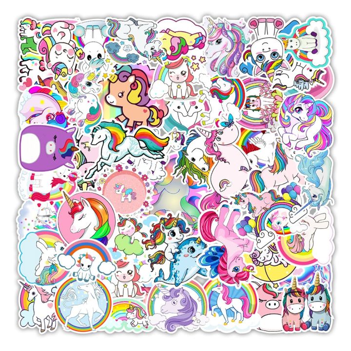 10-30-50pcs-graffiti-cute-unicorn-cartoon-stickers-diy-car-bike-travel-luggage-phone-laptop-waterproof-funny-sticker-decals-toy