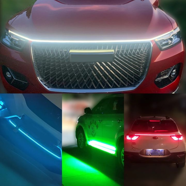 okeen-12โวลต์รถฮู้ดแสงไฟหน้า-led-แถบสีขาว-drl-ไฟทำงานกลางวันที่มีความยืดหยุ่นท่ออ่อนเครื่องดูดควันไฟ-led-สำหรับรถยนต์กันน้ำ