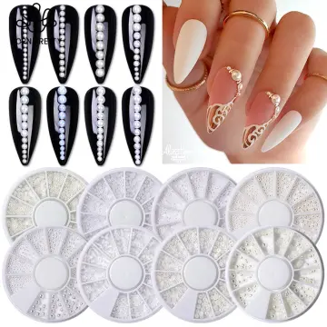 Pearl Nail Art White 2mm Pearls Studs Nail Decoration