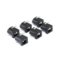 HVJ-10pcs 5.5x2.1mm Dc-005 Black Dc Power Jack Socket Dc Connectors Supply Barrel-type Right Angle Pcb Mount Terminal