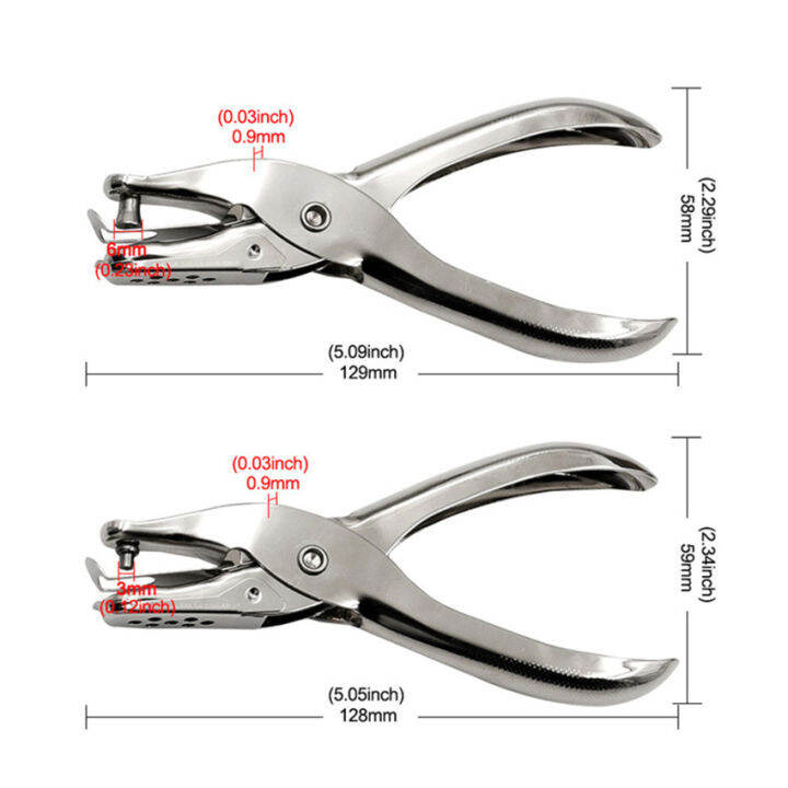 กระดาษเจาะรูขนาดเส้นผ่าศูนย์กลาง3-6มม-ทำจากโลหะ1ชิ้นคีมเจาะรูเดียวมือที่เจาะสมุดภาพเจาะที่เจาะรูกระดาษ1-8หน้า