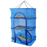 Fish Mesh Hanging Sun Dry Net for Food Dehydrator Durable Folding 3 Layers Vegetable Herbs Fishes Dryer Net Drying Racks