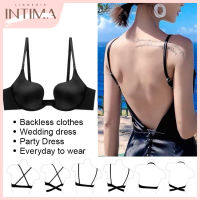 INTIMA บราเปลือยหลังรูปตัวยูตัดเย็บต่ำไร้รอยต่อซ่อนง่ายสำหรับผู้หญิงชุดชั้นในชุดปาร์ตี้แต่งงานวันหยุดมีหลายวิธีเพื่อสวมใส่ชุดชั้นในลดราคา