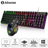 Gamer Keyboard And Mouse Kit RGB Backlight Rubber keycaps Wired Ergonomic Russian USB PC Gaming Keyboard and Gamer Gaming Mouse