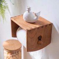 ◊♛♦ Solid Wood Toilet Paper Holder Shelf Roll Wall Mount Floating Rack Kitchen Bathroom Accessories Handmade Storage Art Decor