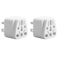 2X US Travel Plug Adapter EU/UK/AU/In/CN/JP/Asia/Italy/Brazil to USA (Type B), 3 Prong USA Plug, Charger Converter White