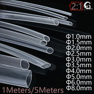 1mm 1.5mm 2mm 2.5mm 3mm 3.5mm 4mm 5mm 6mm 8mm Transparent Clear Heat Shrink Tube Shrinkable Tubing Sleeving Wrap Wire kits Electrical Circuitry Parts