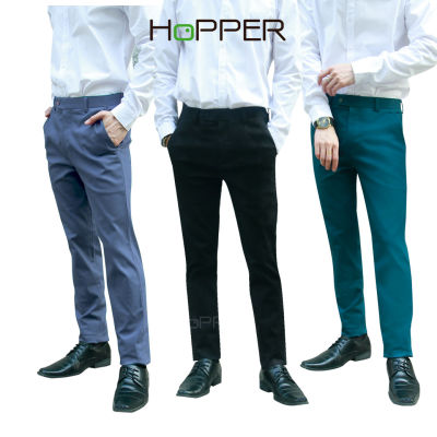 กางเกงสแลคขายาว Hopper Progress ผ้าหนา กระบอกเล็กเอวสูง กางเกงขายาว