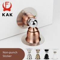 【LZ】▣❏  KAK Stainless Steel Magnetic Door Stopper Sticker Toilet Glass Hidden Door Holders Catch Floor Non-punch Door Stop Door Hardware