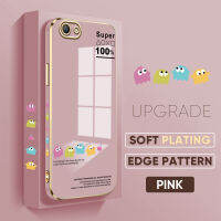 เคส PMP Hp สำหรับ OPPO A59 Oppo F1S ฟรีสายคล้อง + การ์ตูน Pac-Man เคสขอบสี่เหลี่ยมลวดลายเกมชุบเคสโทรศัพท์เคสโทรศัพท์นิ่มสุดหรู