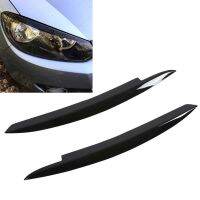 Glossy Black Headlight Eyelids Eyebrows For VW 6 MK6 2008 2009 2010 2011 2012